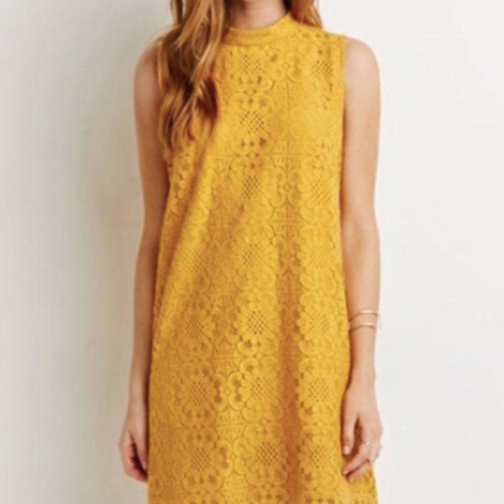Forever 21 mod mustard shift dress!